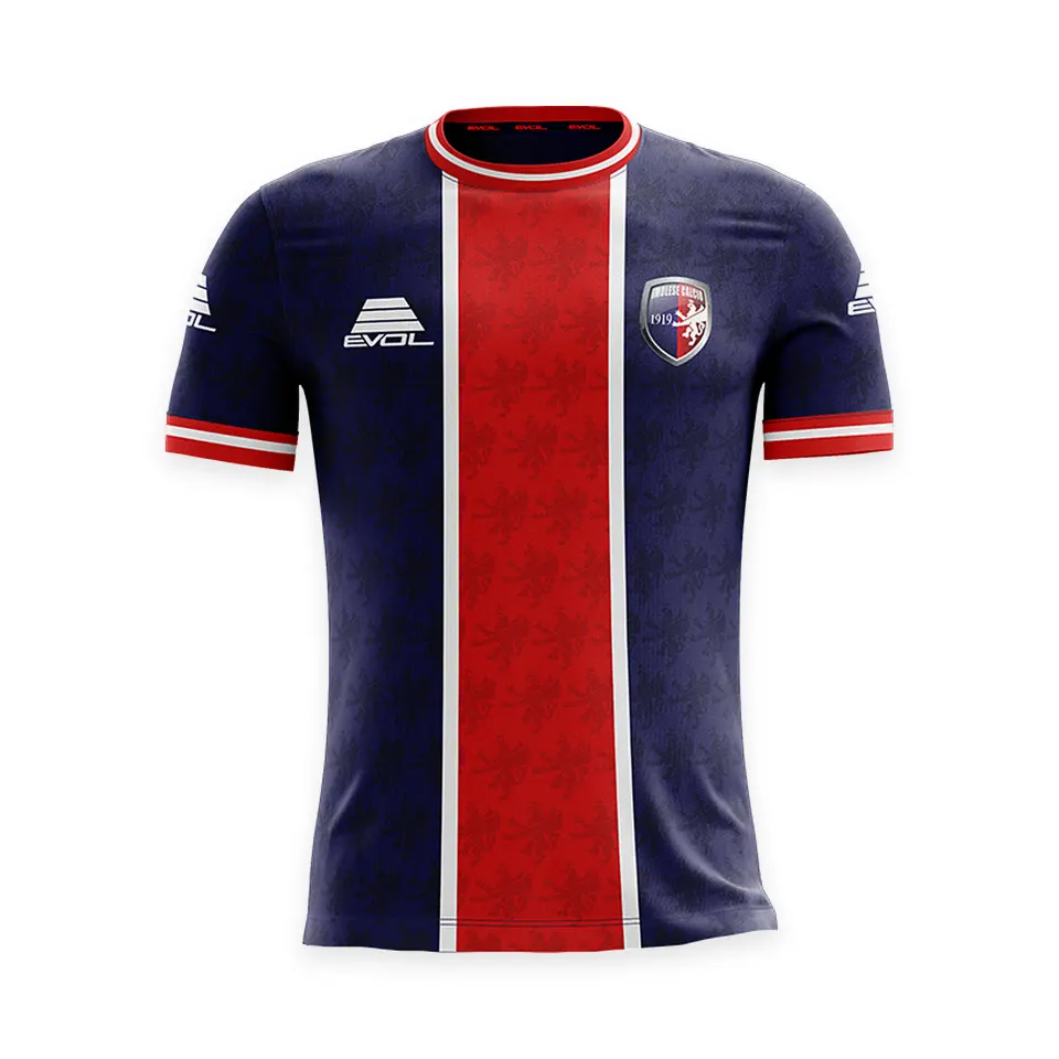 Maglia gara home 26/27 Imolese Calcio, blu con fascia centrale rossa, fronte, foto 1 di 3