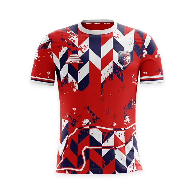 Maglia gara third 26/27 Imolese Calcio, rossa con motivo geometrico, fronte, foto 1 di 3