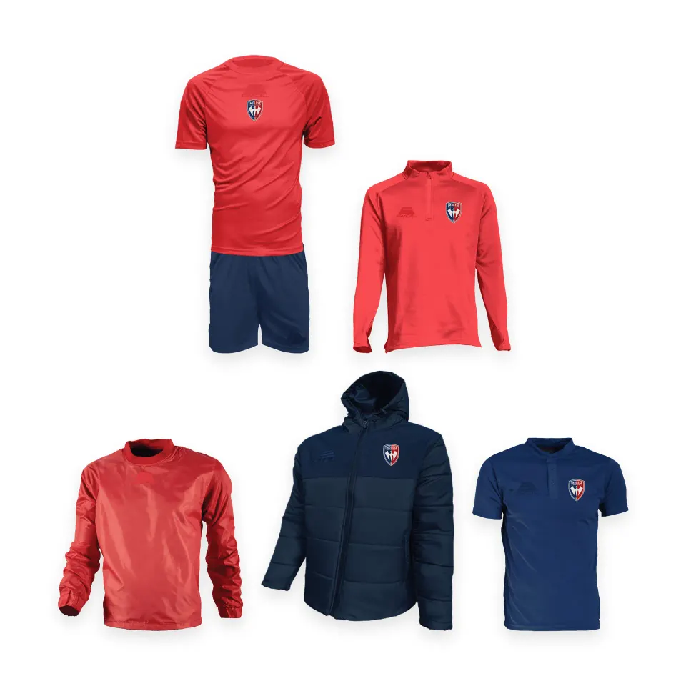 Kit scuola calcio Academy Imolese, capi affiancati, dettaglio, foto 2 di 3
